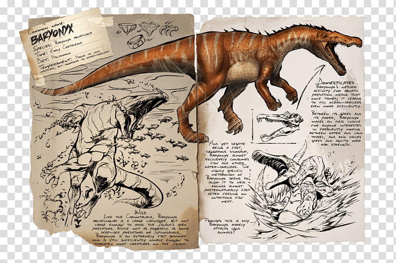 Monster, Baryonyx, Ark Survival Evolved, Dinosaur, Video Games, Carnotaurus, Pteranodon, Survival Game transparent background PNG clipart