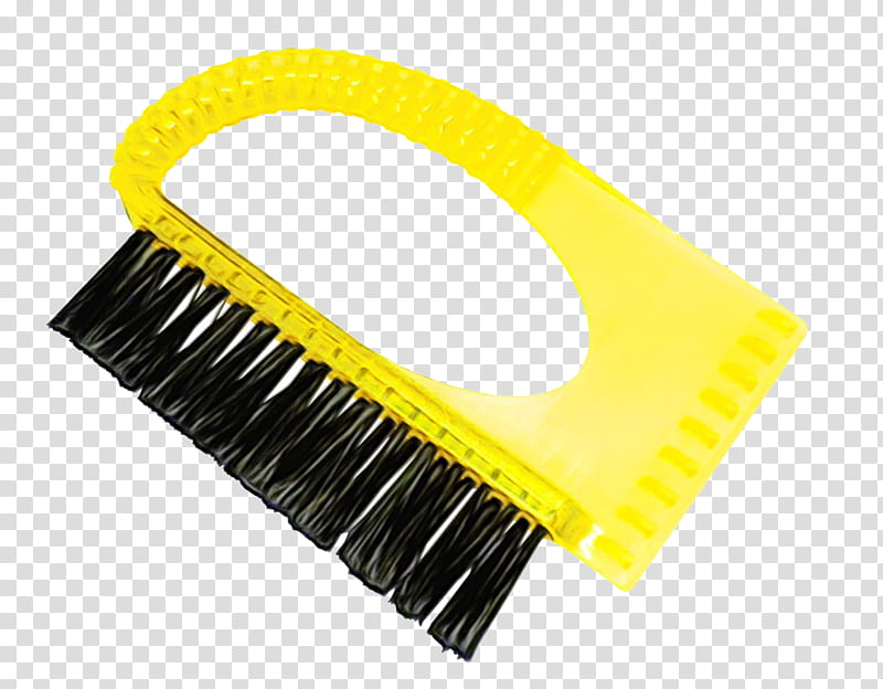 yellow household cleaning supply auto part automotive cleaning brush, Watercolor, Paint, Wet Ink, Tool transparent background PNG clipart
