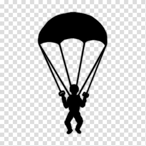 Line Parachute, Silhouette, Black M, White, Parachuting, Air Sports, Paratrooper, Paragliding transparent background PNG clipart