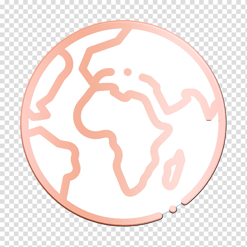 Earth icon Geography icon Planet earth icon, Peach transparent background PNG clipart