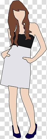 SETS, faceless woman wearing black and white dress artwork transparent background PNG clipart