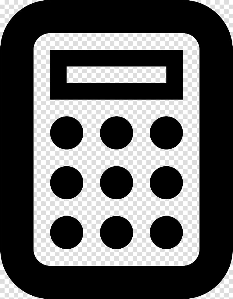 Calculator Black, Number, Calculation, Raster Graphics, Black And White
, Telephony, Line, Office Equipment transparent background PNG clipart