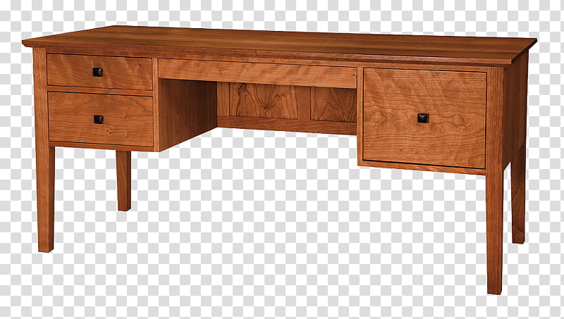 brown wooden knee-hole desk transparent background PNG clipart