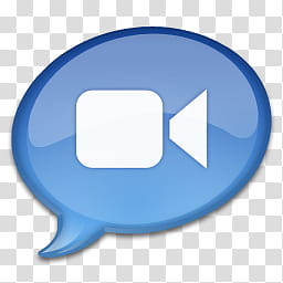 iChat Remake, blue and white camera icon transparent background PNG clipart