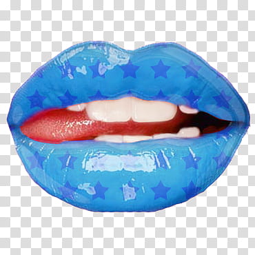 Cool Lips, blue and purple lips with stars transparent background PNG clipart