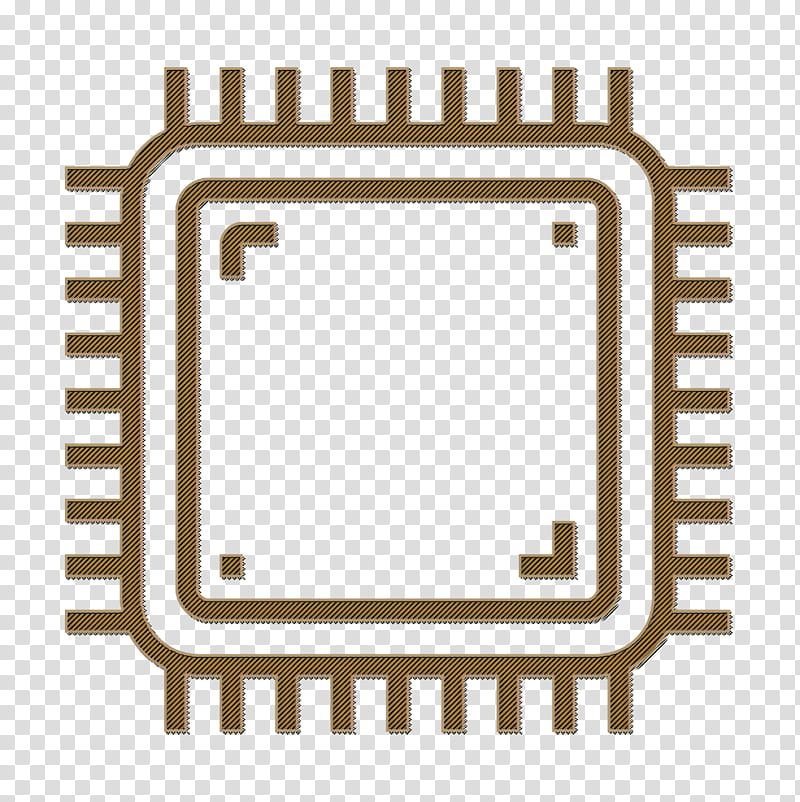 Computer Technology icon Processor icon Chip icon, Line, Rectangle, Square transparent background PNG clipart