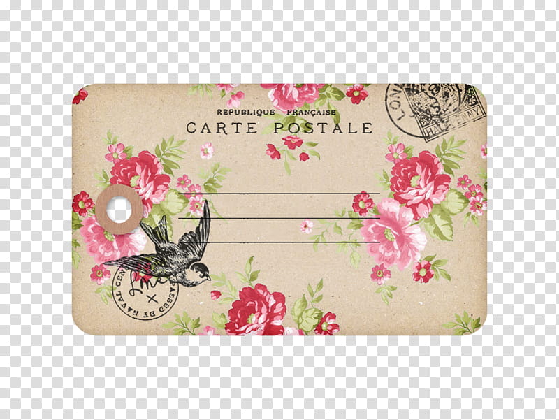 Mail for Me , pink and beige Carte Postale card transparent background PNG clipart