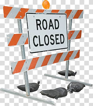 road closed signage transparent background PNG clipart