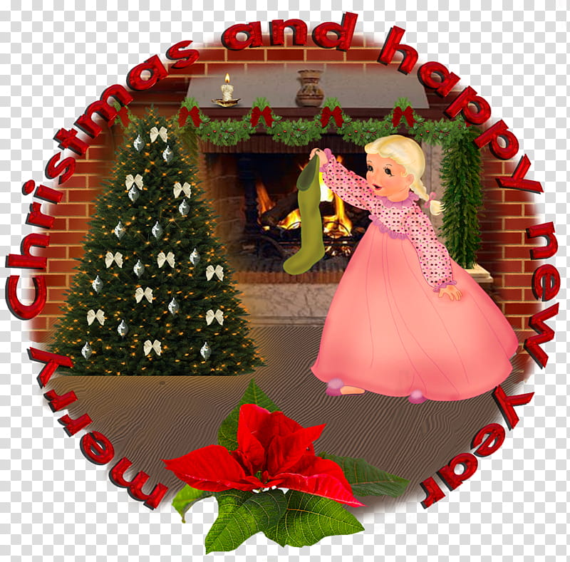 christmas s, girl and holiday tree illustration transparent background PNG clipart