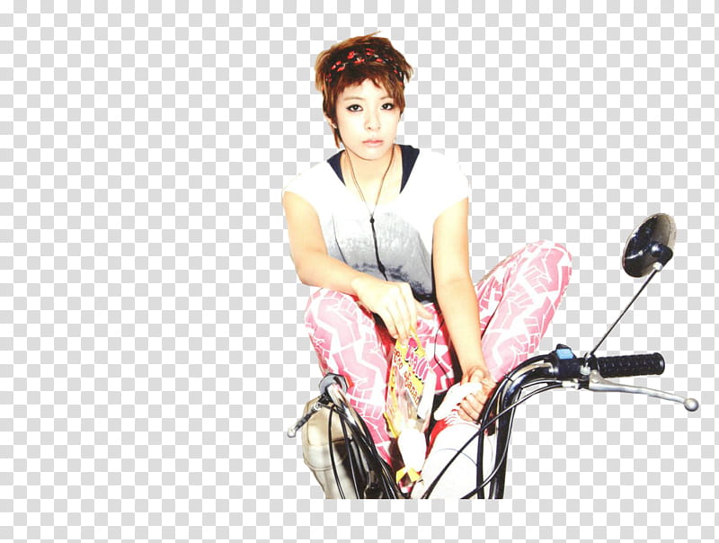 render of f X  desk calendar, woman sitting on motorcycle transparent background PNG clipart