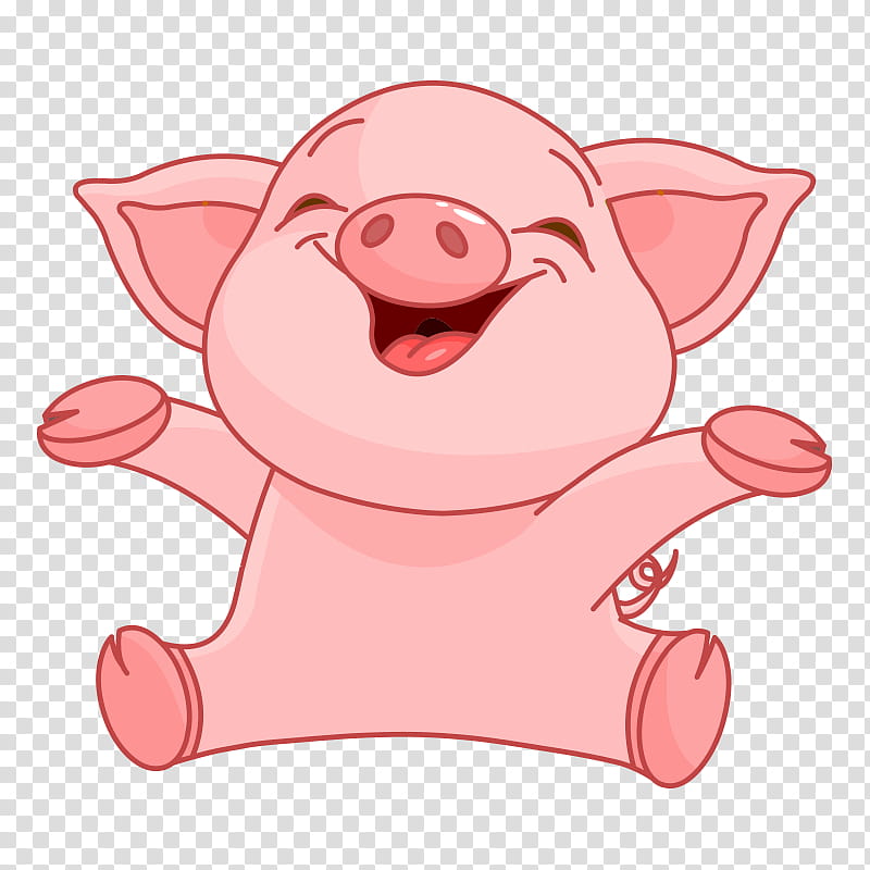 Pig, Piglet, Drawing, Cuteness, Wild Boar, Pink, Red, Nose transparent background PNG clipart