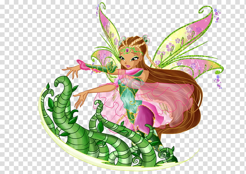 Butterfly, Flora, Aisha, Fairy, Magical Girl, Artist, Fan Art, Winx Club transparent background PNG clipart