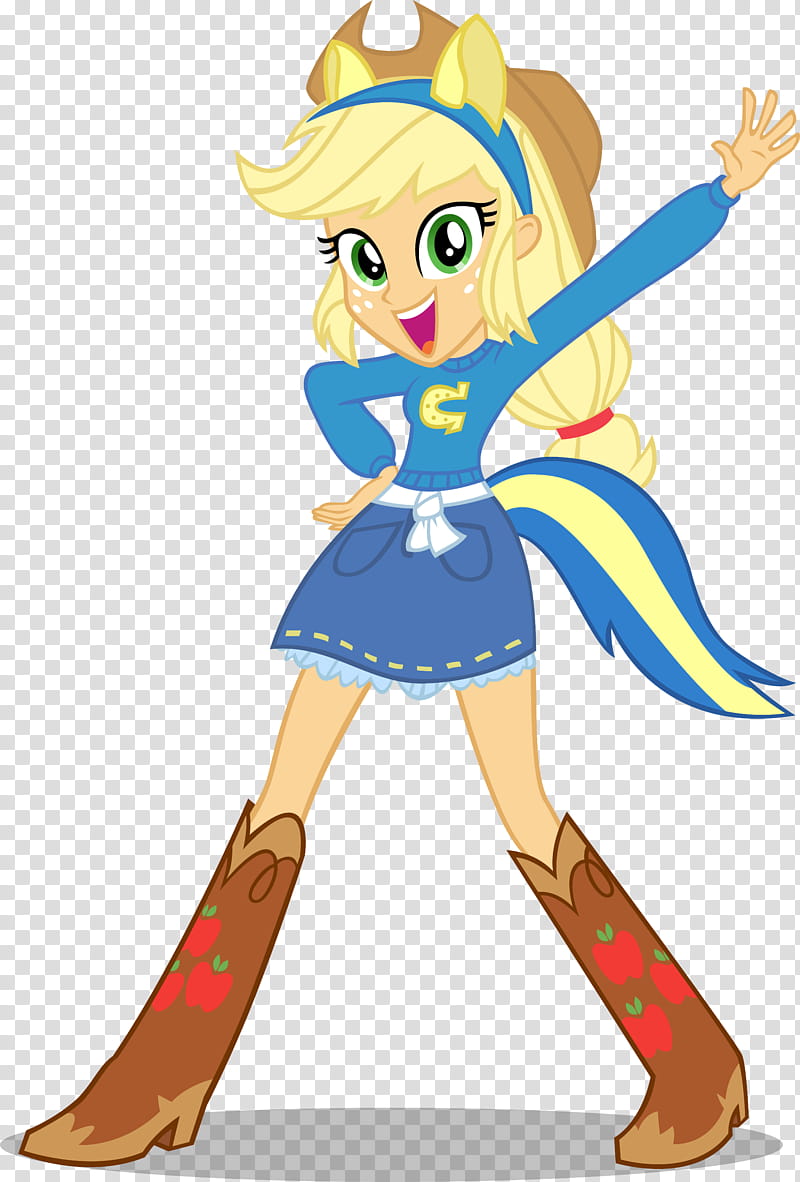 Equestria Girls Wondercolt Applejack, yellow-haired female cartoon character transparent background PNG clipart