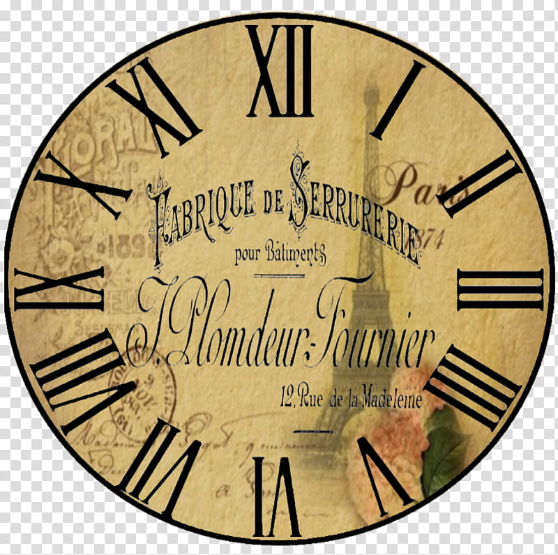 Floral Flower, Paper, Clock, Clock Face, Watch, Decoupage, Wall, Alarm Clocks transparent background PNG clipart