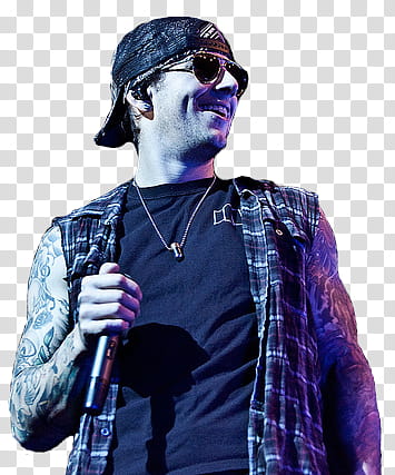 Avenged Sevenfold, standing man holding black microphone transparent background PNG clipart
