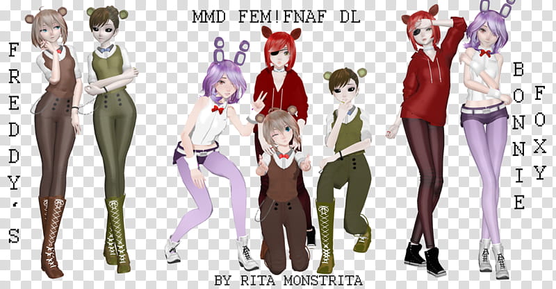 ~MMD FNAF~Female Model~DL~, female anime characters illustration transparent background PNG clipart