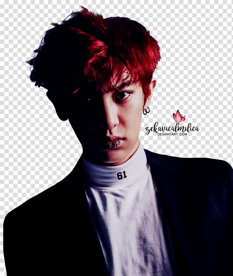 EXO Chanyeol Monster, man in black jacket transparent background PNG ...