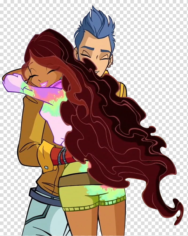 Winx Club Aisha and Nex Hug Season  transparent background PNG clipart