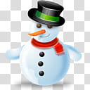 white and black Snowman with hat graphic transparent background PNG clipart