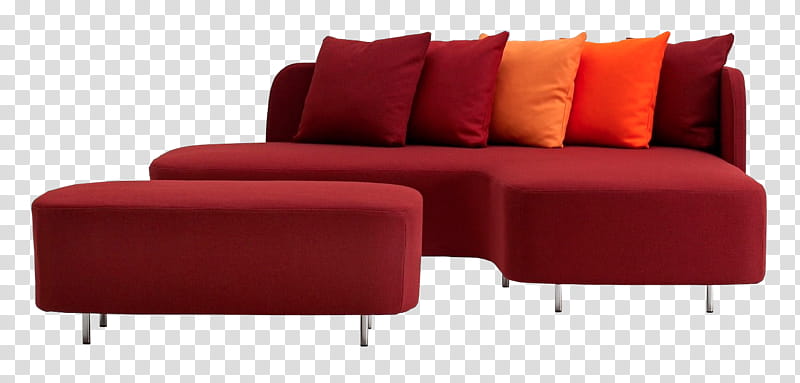 red sectional sofa transparent background PNG clipart