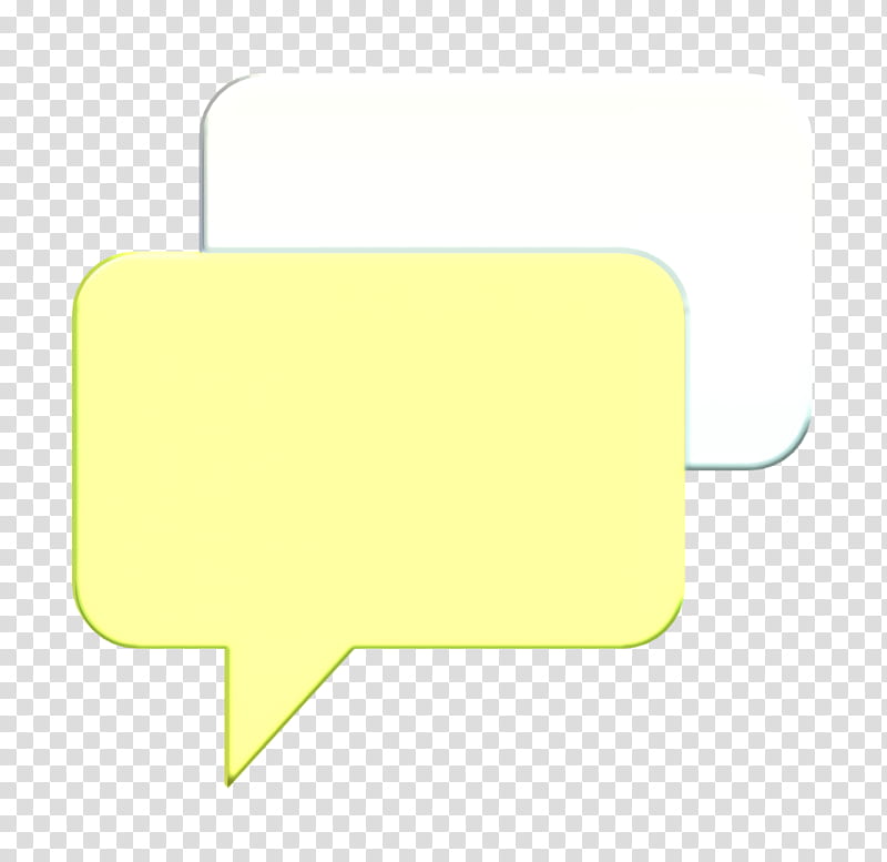 Chat icon Comment icon Dialogue Assets icon, Yellow, Text, Green, Line, Rectangle, Logo, Material Property transparent background PNG clipart