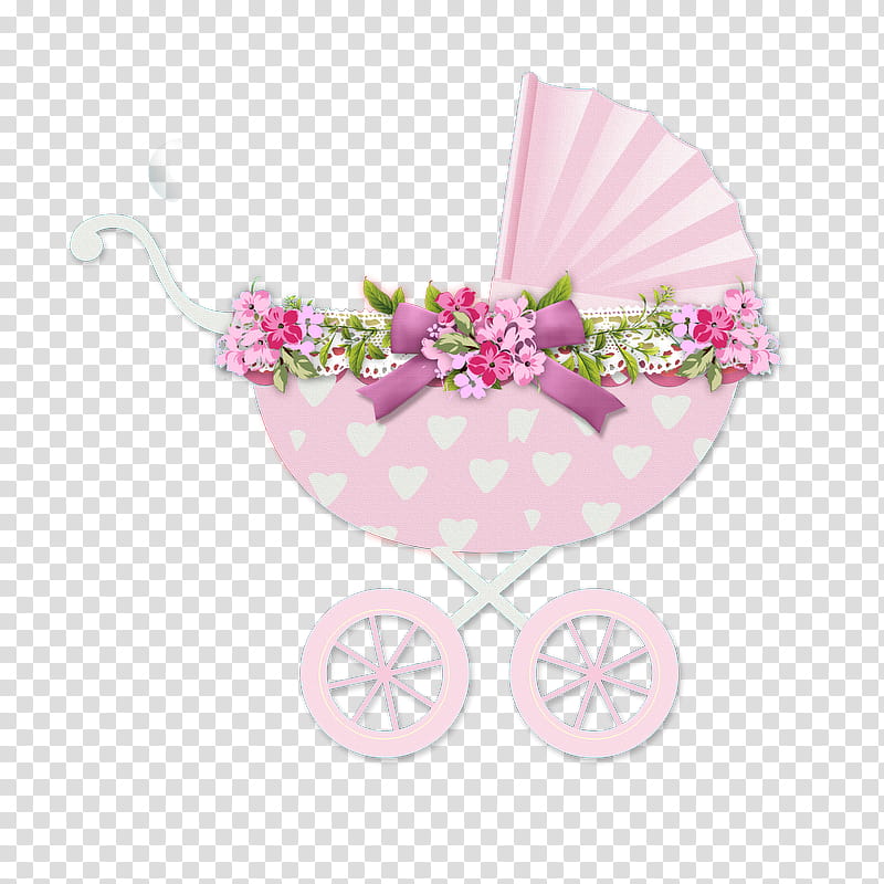 pink baby products vehicle carriage cart, Baby Carriage, Plant, Petal, Blossom transparent background PNG clipart