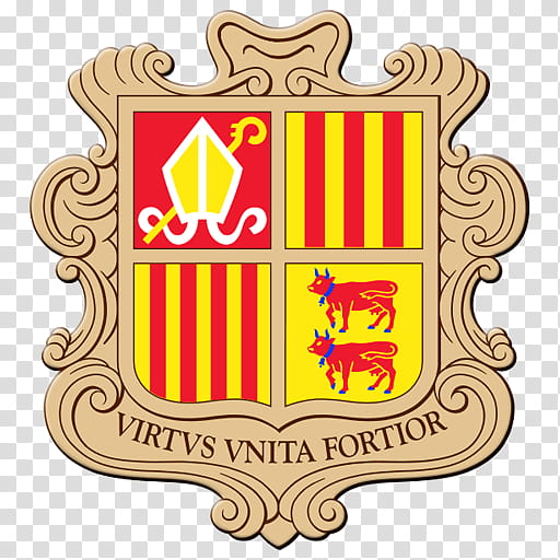 Crown Logo, Parishes Of Andorra, Coat Of Arms Of Andorra, Flag Of Andorra, Coprince Of Andorra, National Emblem, Virtus Unita Fortior, Count Of Foix transparent background PNG clipart