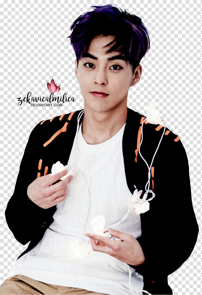 EXO Xiumin  Season Greetings, man with white string lights on shoulder transparent background PNG clipart