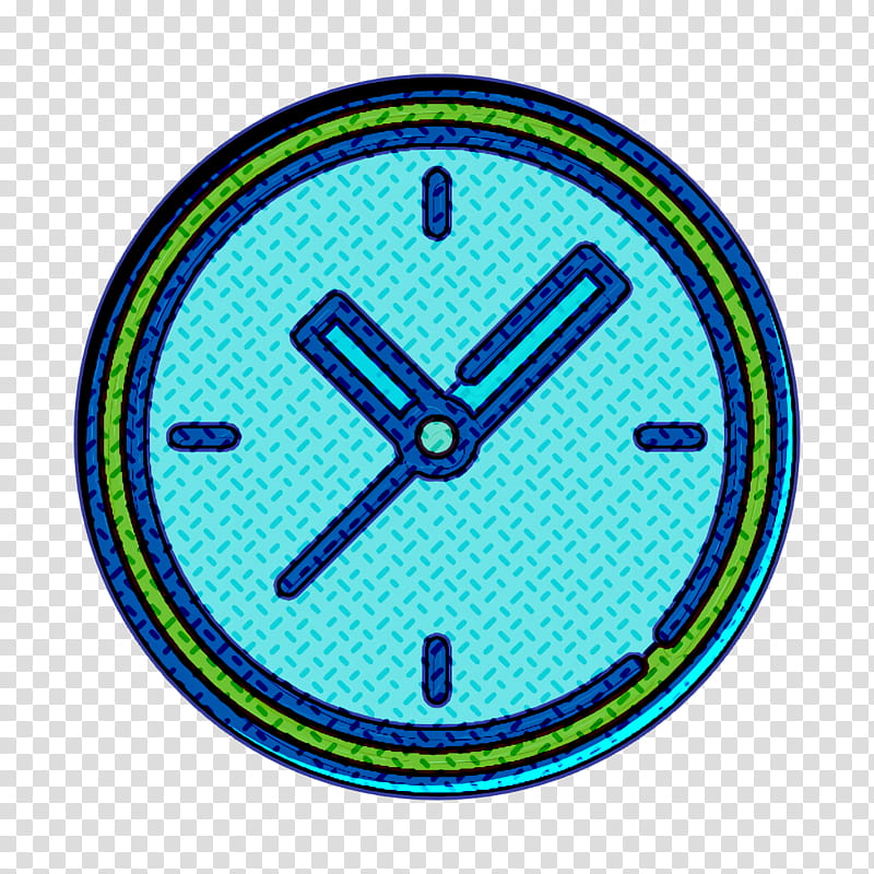 High School icon Clock icon, Blue, Aqua, Turquoise, Wall Clock, Circle, Line, Electric Blue transparent background PNG clipart