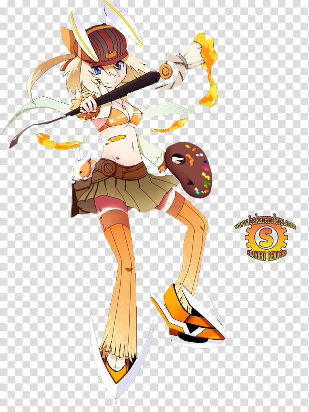 Anime Render , female anime character holding bat illustration transparent background PNG clipart