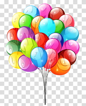 bundle of balloons with strings , Balloon , Balloon Bunch transparent  background PNG clipart