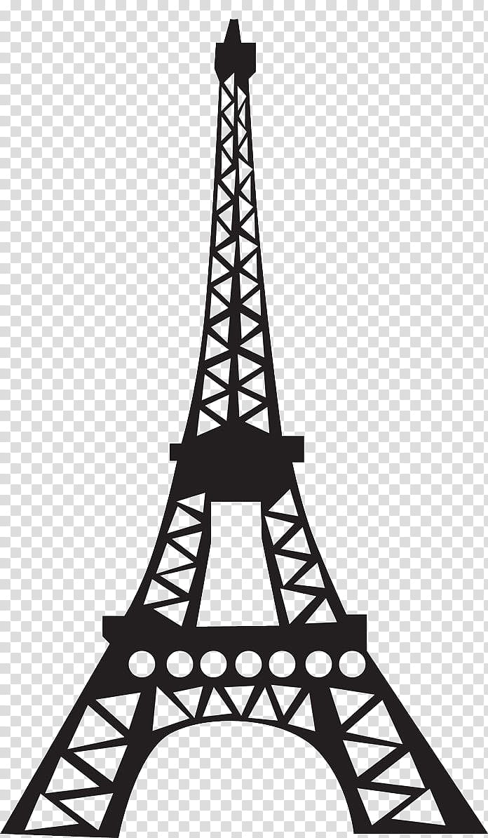 Eiffel Tower Drawing, Silhouette, Architecture, Paris, Landmark, National Historic Landmark, Blackandwhite transparent background PNG clipart