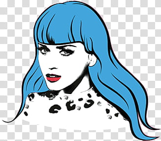 Katy Perry Logos, blue haired female illustration transparent background PNG clipart