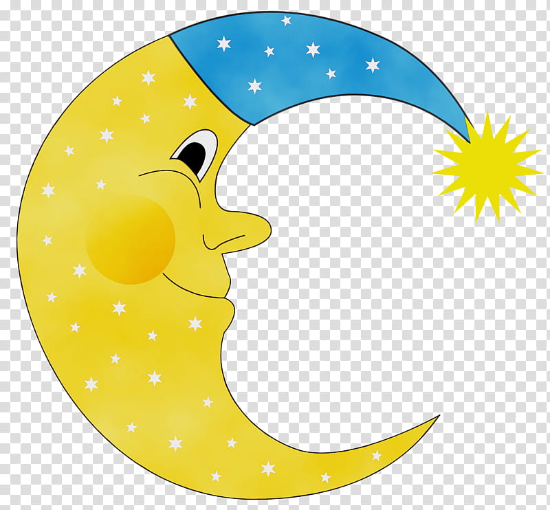 Crescent Moon, Cartoon, Silhouette, Cuteness, Yellow transparent background PNG clipart