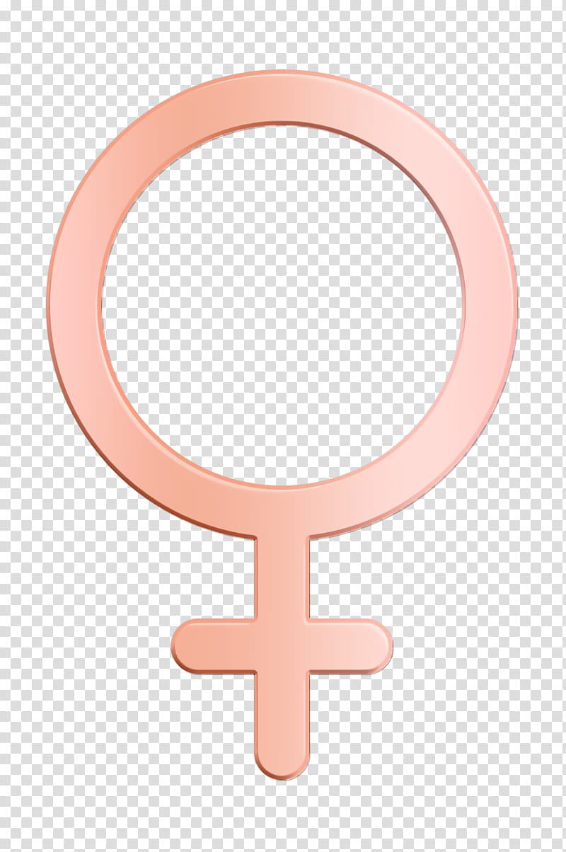 Woman icon Femenine icon Medicine icon, Pink, Symbol, Peach, Material Property, Circle, Cross transparent background PNG clipart