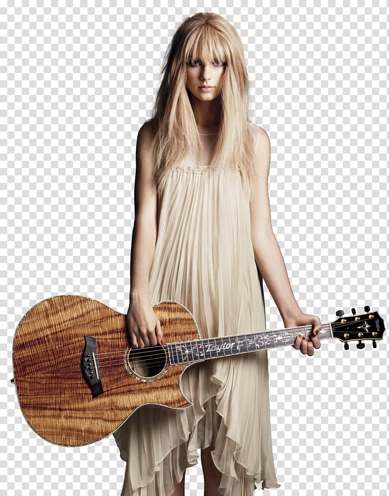 Taylor Swift, woman holding brown acoustic guitar transparent background PNG clipart