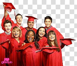 Glee Club wearing red academic regalia transparent background PNG clipart