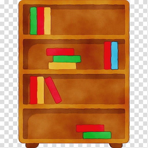 Book Watercolor, Paint, Wet Ink, Bookcase, Shelf, Study, Library, Furniture transparent background PNG clipart