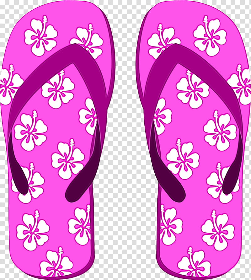 footwear flip-flops pink magenta purple, Watercolor, Paint, Wet Ink, Flipflops, Violet, Slipper, Shoe transparent background PNG clipart