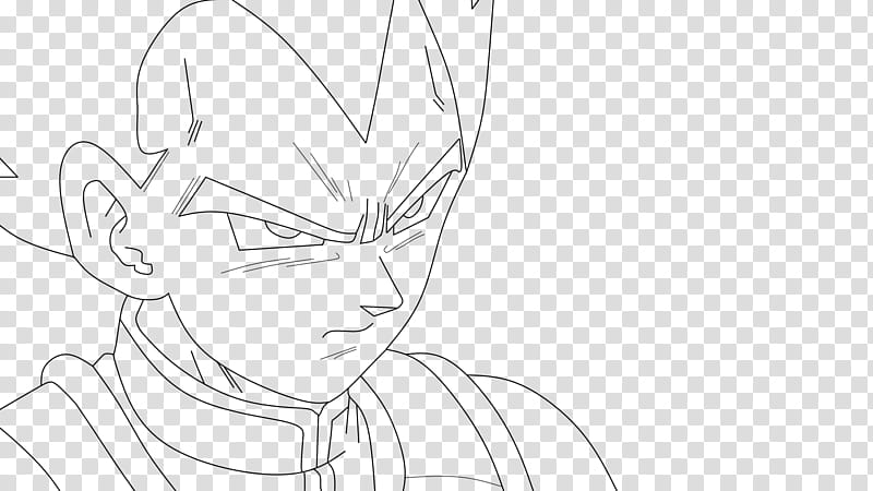 Dragon Ball Heroes Vegeta Lineart transparent background PNG clipart