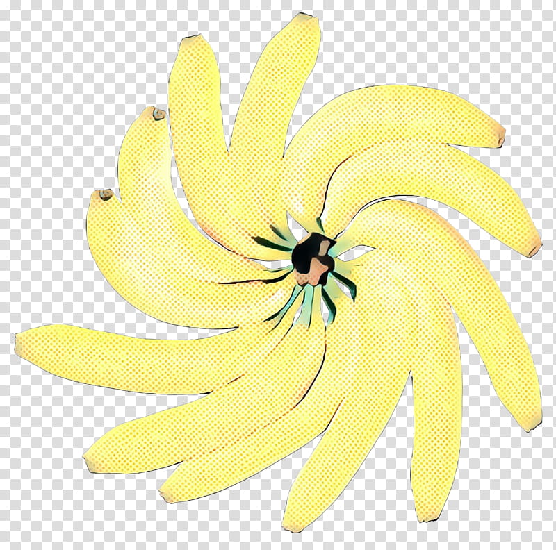 Vintage Flower, Pop Art, Retro, Banana, Yellow, Body Jewellery, Plant, Banana Family transparent background PNG clipart