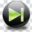 The Spherical Icon Set, next track, black and green play button transparent background PNG clipart