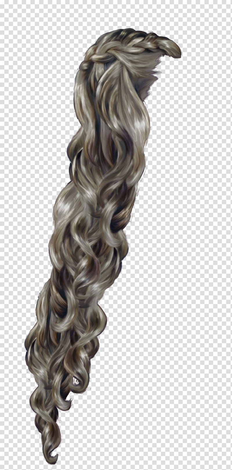 Rapunzel Pewter, gray hair wig transparent background PNG clipart