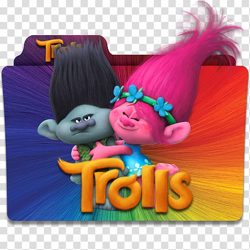 Trolls  Folder Icon Mega , Trolls logo , Trolls folder illustration transparent background PNG clipart