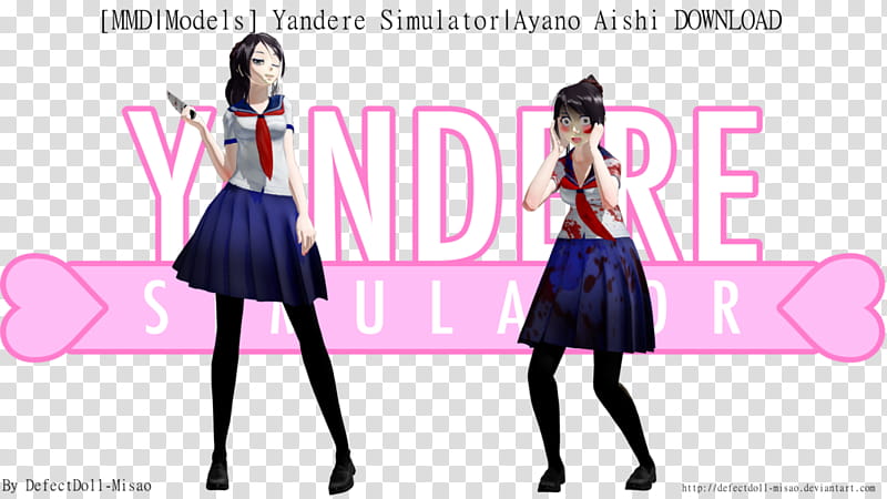 [MMD|Yandere Simulator] Ayano Aishi [DL] transparent background PNG clipart