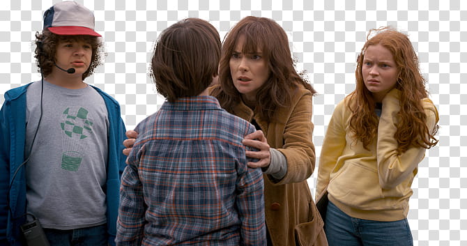 four Stranger Things characters transparent background PNG clipart