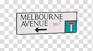 , black and white Melbourne avenue sign transparent background PNG clipart