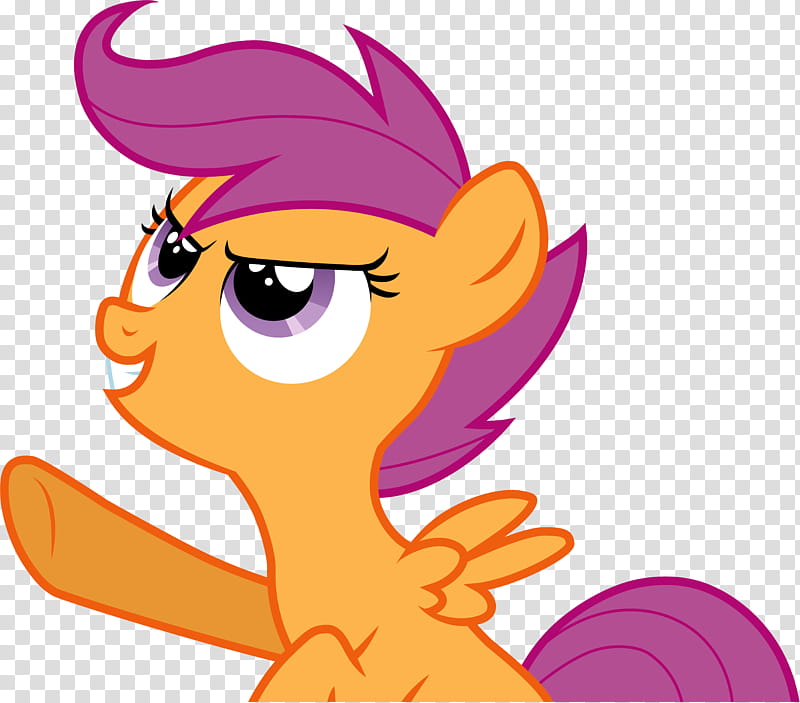 Determined Scootaloo, brown and pink My Little Pony character illustration transparent background PNG clipart