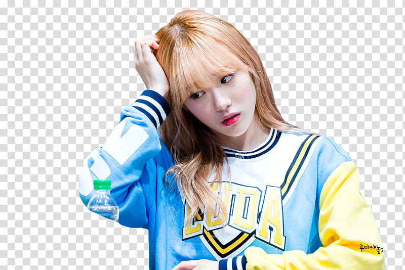 LUDA WJSN Cosmic Girls, woman holding her hair transparent background PNG clipart