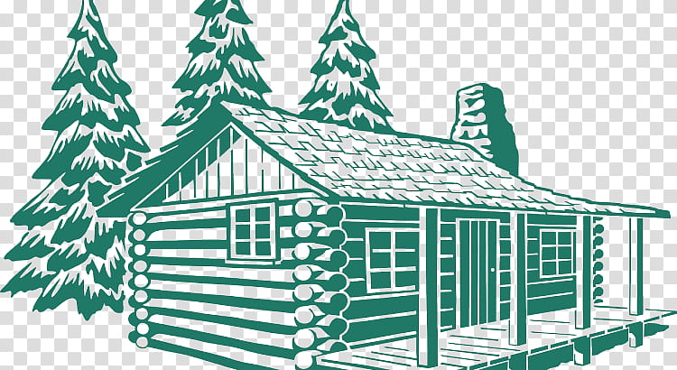 Christmas Tree Line Drawing, Log Cabin, Cottage, House, Painting, Line Art, Home, Landmark transparent background PNG clipart